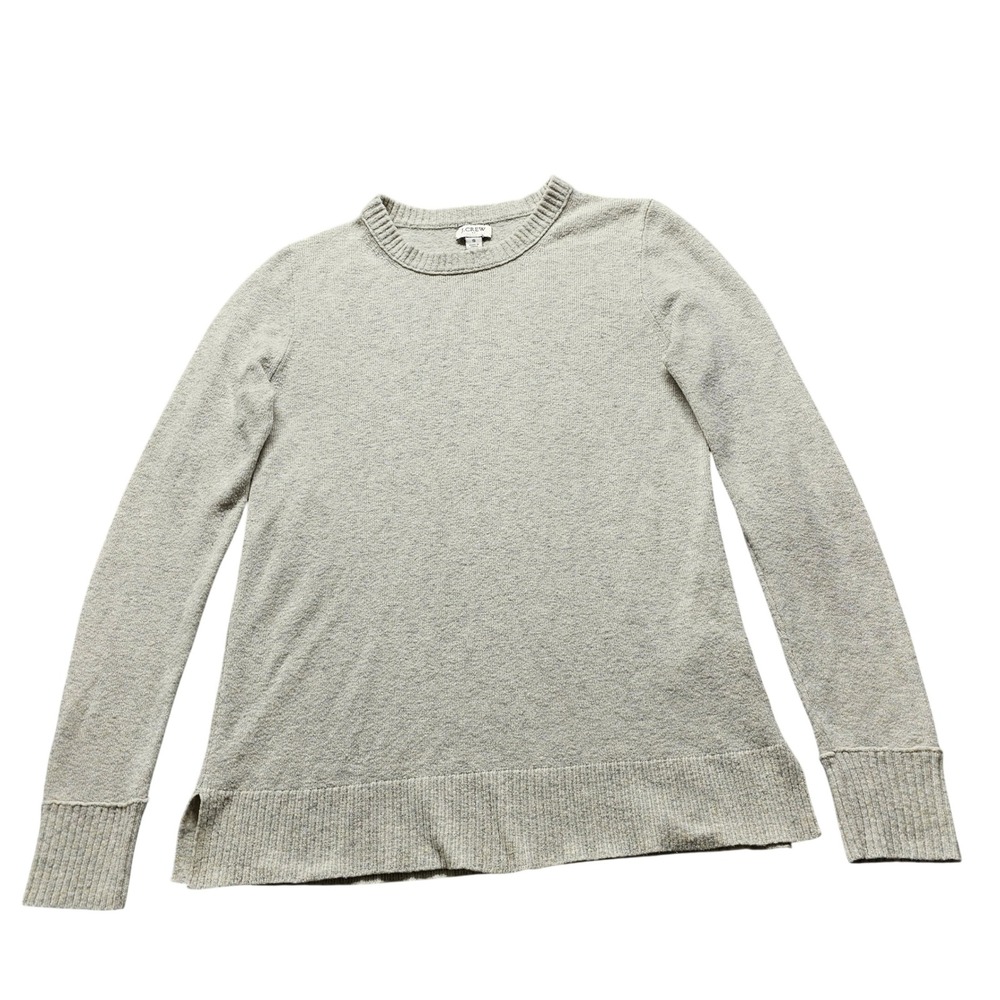 J.Crew Crewneck Pullover Sweater Womens Small Heathered Beige Long Sleeve Knit